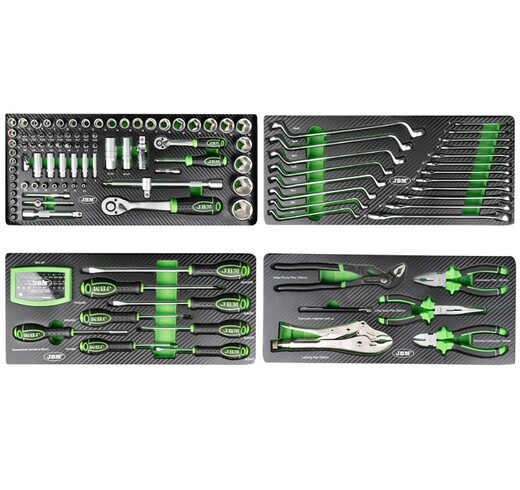 Box kovový s nářadím 143 kusů, se 3 zásuvkami - JBM 54261