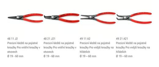 Set kleští na pojistné kroužky, 4 dílný (K 00 19 57 V01) - KNIPEX