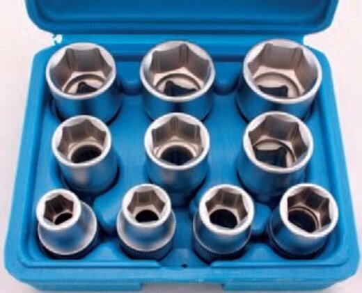 Hlavice 1/2” nástrčné, palcové vel. 3/8” až 15/16”, sada 10 ks - BGS 2434