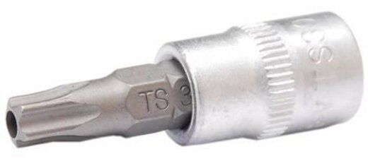 Hlavice zástrčná 1/4" Torx TS25, pěticípá s otvorem - BGS 5184-TS25