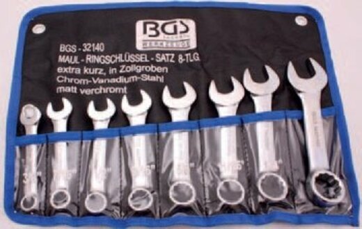 Klíče očkoploché, palcové 8ks - BGS 32140