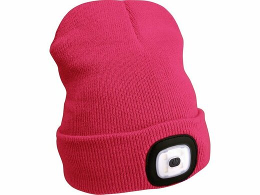Čepice s čelovkou, nabíjecí, USB, růžová, univerzální velikost - EXTOL LIGHT EX43193