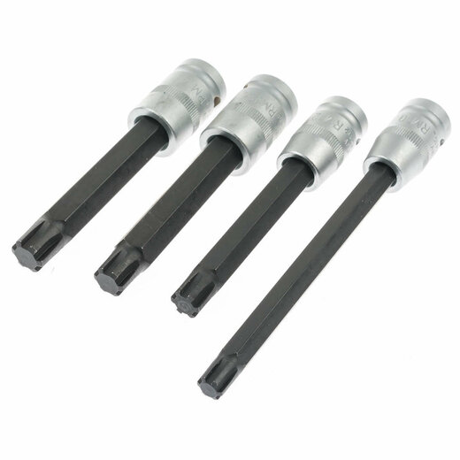 Hlavice na šrouby hlavy válců 1/2", profily TORX, TORX-E, XZN a RIBE, sada 9 ks - ASTA