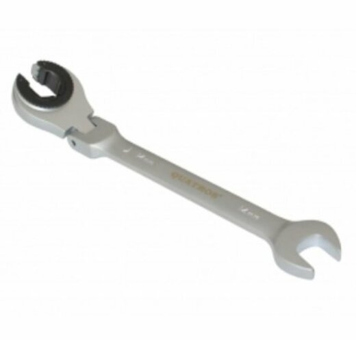 Očkoplochý kloubový klíč s ráčnou na převlečné matice, velikost 13 mm - QUATROS QS50213