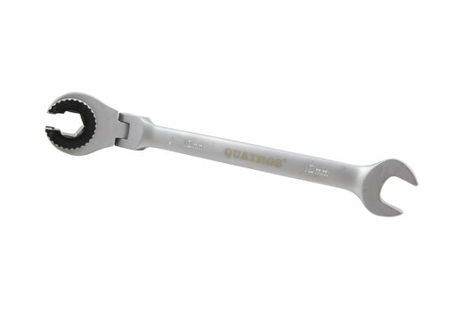 Očkoplochý kloubový klíč s ráčnou na převlečné matice, velikost 17 mm - QUATROS QS50217