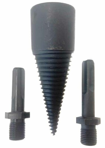Štípací trn - kužel na dřevo 32x95 mm s adaptéry na vrtačku SDS+ a 1/2"