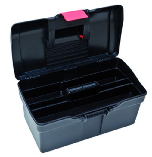 Plastový kufr na nářadí 514 x 280 x 260 mm, 1 přihrádka a 2 zásobníky