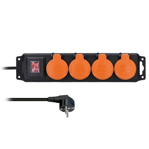 Prodlužovací kabel 3 m, venkovní IP44, 3 x 1,0 mm2, 4 zásuvky