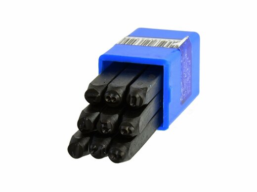 Razicí matrice čísel - raznice, 4 mm, sada 9 kusů