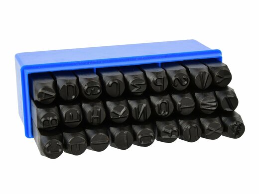 Razicí matrice písmen - raznice, 5 mm, sada 27 kusů