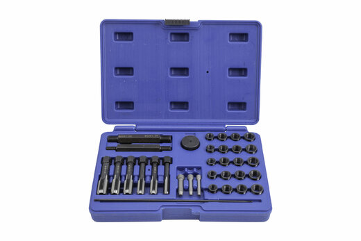 Sada na opravu závitů žhavicích svíček  M8x1, M10x1, M10x1.25, M12x1.25, 33 kusů - QS14140