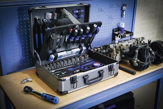 Kufr s nářadím - gola sada 1/4" a 1/2", klíče, kleště, šroubováky, 149 dílů - BGS 15501