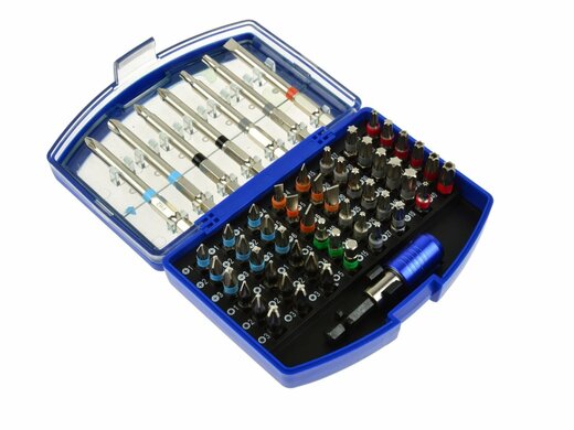 Sada šroubovákových bitů - ploché, křížové, Imbus, Torx, 56 kusů