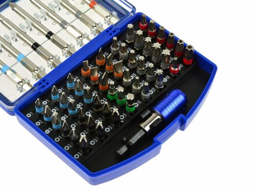 Sada šroubovákových bitů - ploché, křížové, Imbus, Torx, 56 kusů