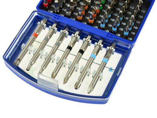 Sada šroubovákových bitů - ploché, křížové, Imbus, Torx, 56 kusů