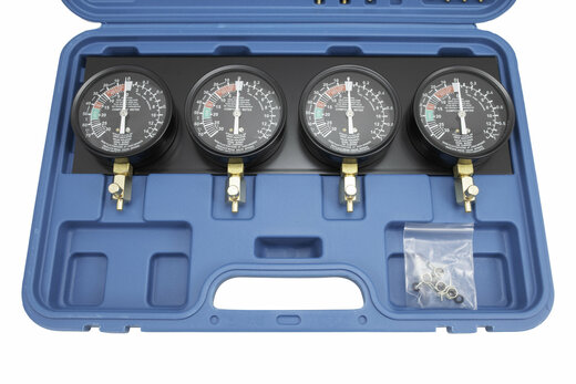 Tester na synchronizaci karburátorů, vakuometry + redukce - QUATROS QS30504