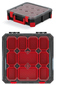 Organizér 390 x 390 x 110 mm, 10 přihrádek, průhledné víko - Kistenberg